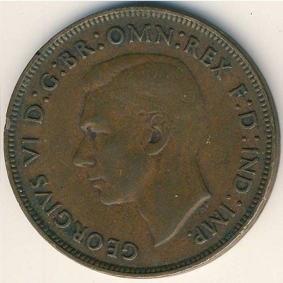 Австралия 1 пенни 1942 год - Кенгуру (точка после &quot;PENNY&quot;)
