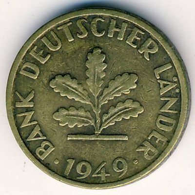 ФРГ 5 пфеннигов 1949 год - G