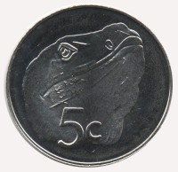 Монета Токелау 5 центов 2017 год - Ящерица