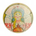 Значок Добро пожаловать. Самовар, девушка в кокошнике (переливашка)
