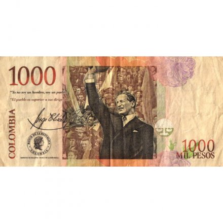 Колумбия 1000 песо 2007 год - Хорхе Эльесер Гайтан - VF-