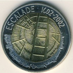 Швейцария 5 франков 2002 год - Праздник Эскалад 1602-2002