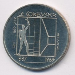Швейцария 5 франков 1987 год - Ле Корбюзье
