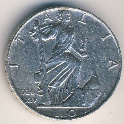 Италия 10 лир 1936 год