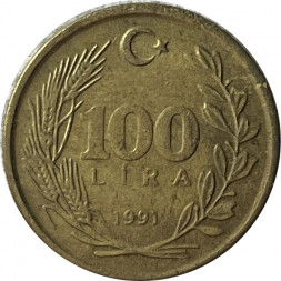 Турция 100 лир 1991 год