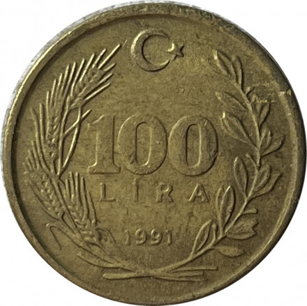 Турция 100 лир 1991 год
