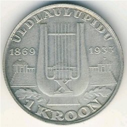 Эстония 1 крона 1933 год