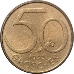 Австрия 50 грошей 1992 год