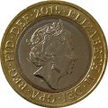 Великобритания 2 фунта 2015 год (Портрет королевы с инициалами &quot;JC&quot;)