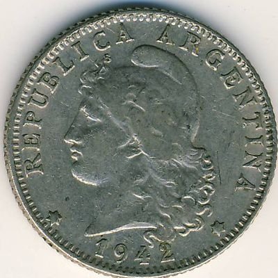 Аргентина 20 сентаво 1942 год