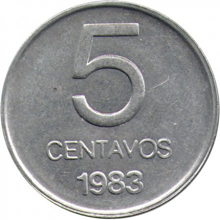 Аргентина 5 сентаво 1983 год