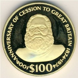 Фиджи 100 долларов 1974 год
