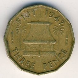 Фиджи 3 пенса 1947 год