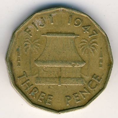 Фиджи 3 пенса 1947 год