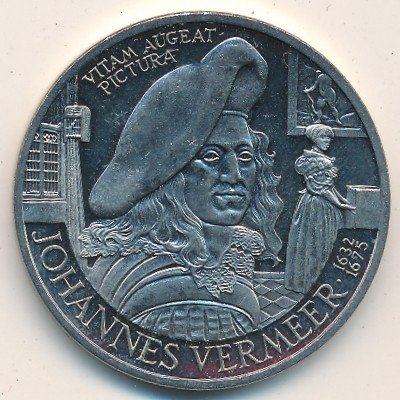Нидерланды 10 экю 1996 год - Ян Вермеер (медь-никель)
