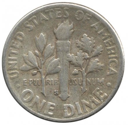 США 1 дайм (10 центов) 1950 год - Рузвельт (S)