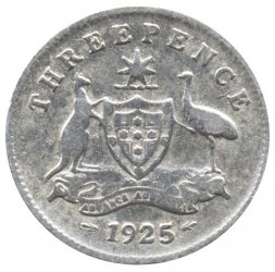 Австралия 3 пенса 1925 год