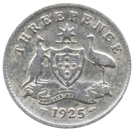 Австралия 3 пенса 1925 год