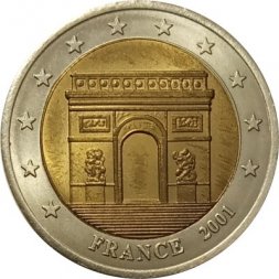 Франция 2 евро 2001 год - Проба