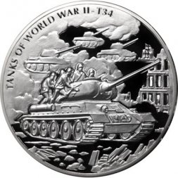 Либерия 100 долларов 2008 год - Танки Второй мировой войны. Т-34