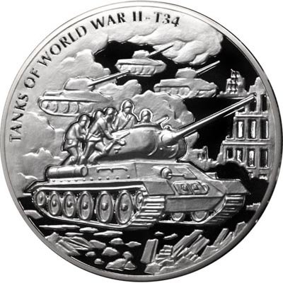Либерия 100 долларов 2008 год - Танки Второй мировой войны. Т-34