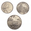 Набор из 3 монет Зимбабве 1, 2, 5 зиг 2024 год UNC
