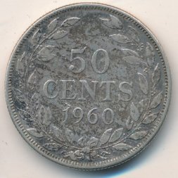 Либерия 50 центов 1960 год