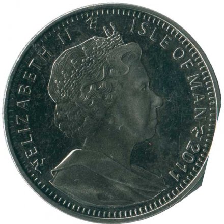 Остров Мэн 1 крона 2011 год - 100 лет Мотогонкам &quot;Tourist Trophy Mountain Course&quot;