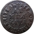 Денга 1704 год (Повелитель) Пётр I (1699 - 1725) - VF+