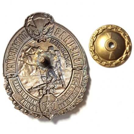 Знак Спецназ Погранвойск СССР &quot;Десантно-штурмовая маневренная группа&quot; Афганистан, 1982 г., (латунь, винт)