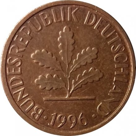 ФРГ 1 пфенниг 1996 год (D)