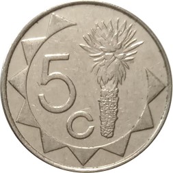 Намибия 5 центов 2009 год - Цветок алоэ