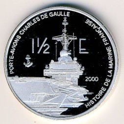 Реюньон 1,5 евро 2004 год - История ВМФ Франции (Unusual)