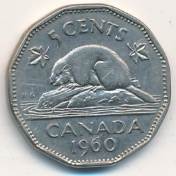 Канада 5 центов 1960 год