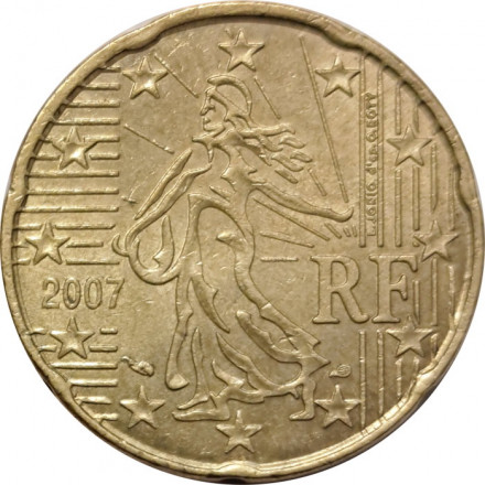 Франция 20 евроцентов 2007 год - Девушка-сеятель