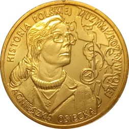 Монета Польша 2 злотых 2013 год - История польской музыки. Агнешка Осецкая