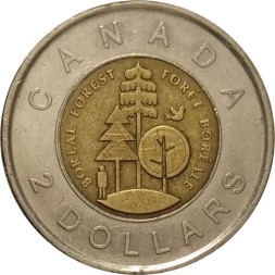 Канада 2 доллара 2011 год - Парки Канады. Канадская тайга