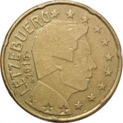 Люксембург 20 евроцентов 2010 год - Великий герцог Люксембурга Анри