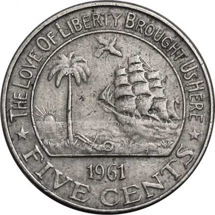 Либерия 5 центов 1961 год