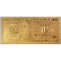 Сувенирная банкнота США 10 долларов (золотые) - UNC