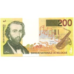 Бельгия 200 франков 1995 год - Адольф Сакс UNC