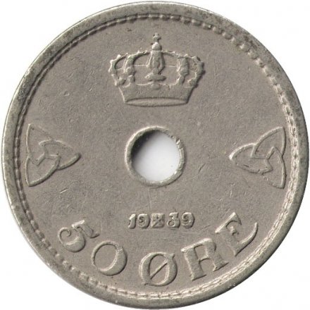Норвегия 50 эре 1939 год
