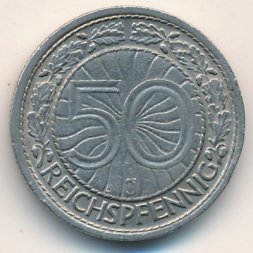 Веймарская республика 50 рейхспфеннигов 1929 год