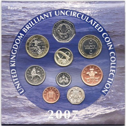 Набор из 9 монет Великобритания 2007 год (в буклете)