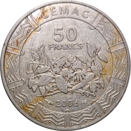 Центральная Африка 50 франков 2006 год