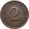 Веймарская республика 2 рейхспфеннига 1925 год (F)