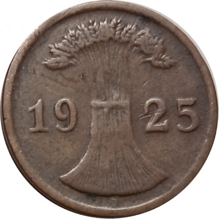 Веймарская республика 2 рейхспфеннига 1925 год (F)