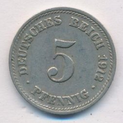 Германия 5 пфеннигов 1912 год (D)