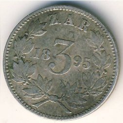 ЮАР 3 пенса 1895 год