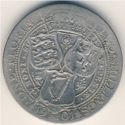 Великобритания 2 шиллинга (1 флорин) 1901 год